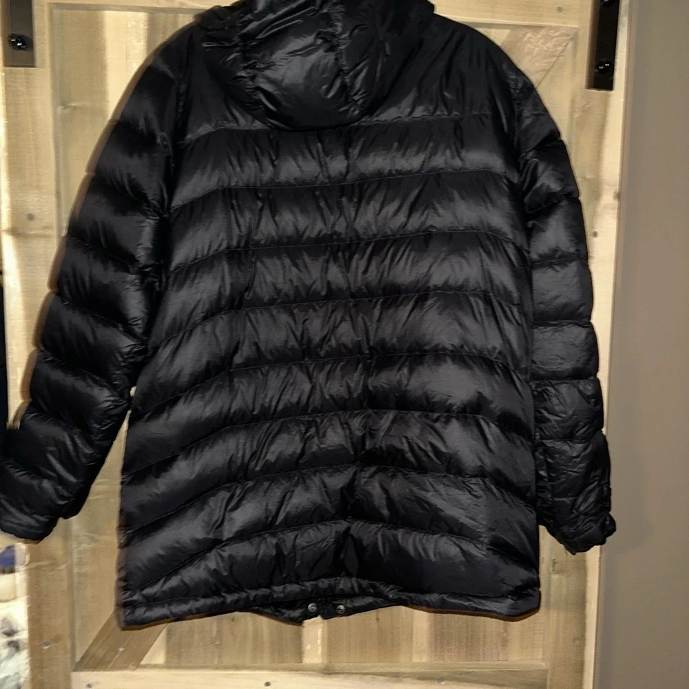 EDDIE BAUER Jacket Mens‎ Large Hooded Down Insulated Puffer Black